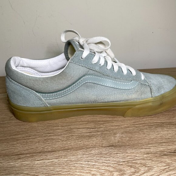 Men's Size 9.5 Pale Blue Suede Old Skool Vans - Picture 4 of 12